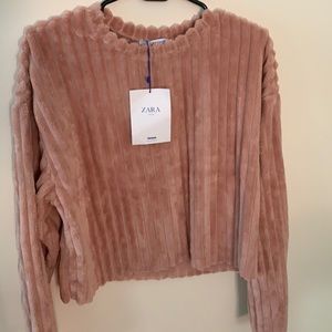 Pink Zara Cropped sweater